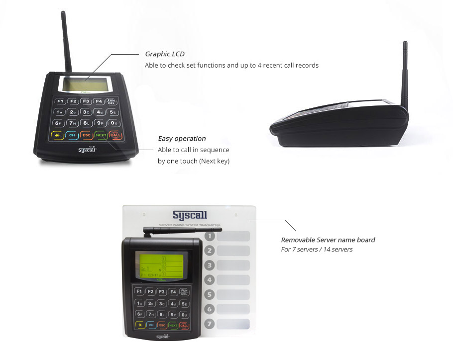 Wireless server paging system